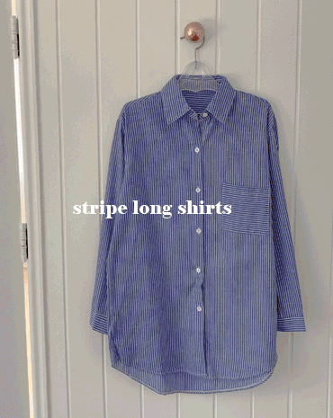 키작녀스트라이프셔츠원피스/키큰녀스트라이프롱셔츠 (3color)