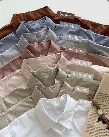 [기획]모네 루즈핏 코튼 셔츠 bl (8color)