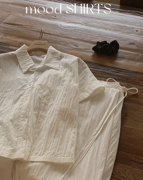 알엔 시어 썸머 포켓 크롭 셔츠 (3color)