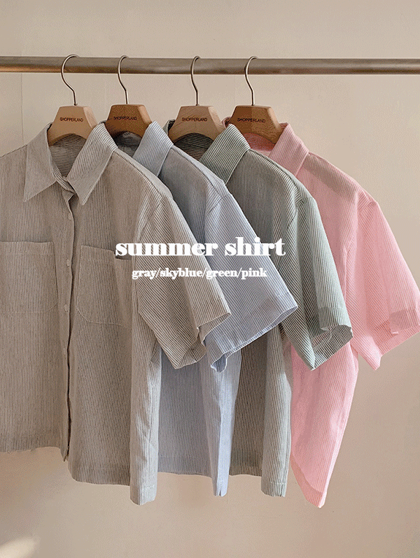 [기획]클래식 스트라이프 썸머 반팔 셔츠 (4color)